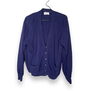United Colors of Beneton MIDNIGHT BLUE V-NECK CARDIGAN IN 100% lambswool